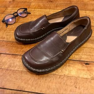 Born Leather Shoes Brown Comfy Slip On Loafers